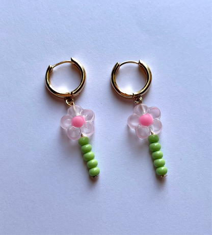 Flower Earrings Hoops