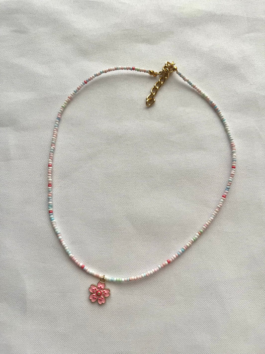 Pink flower necklace🌸