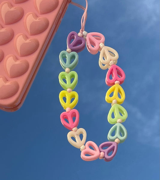 Pastel Heart Phone Strap