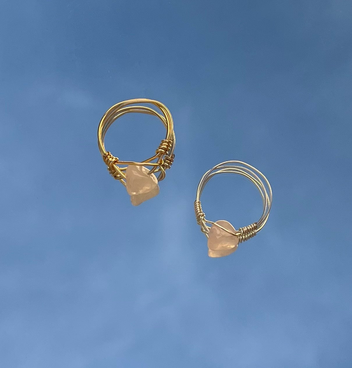 Anillos de cuarzo rosa