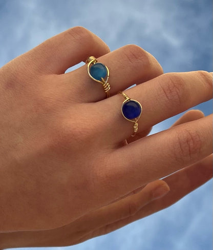 Anillos de ojo de gato azul