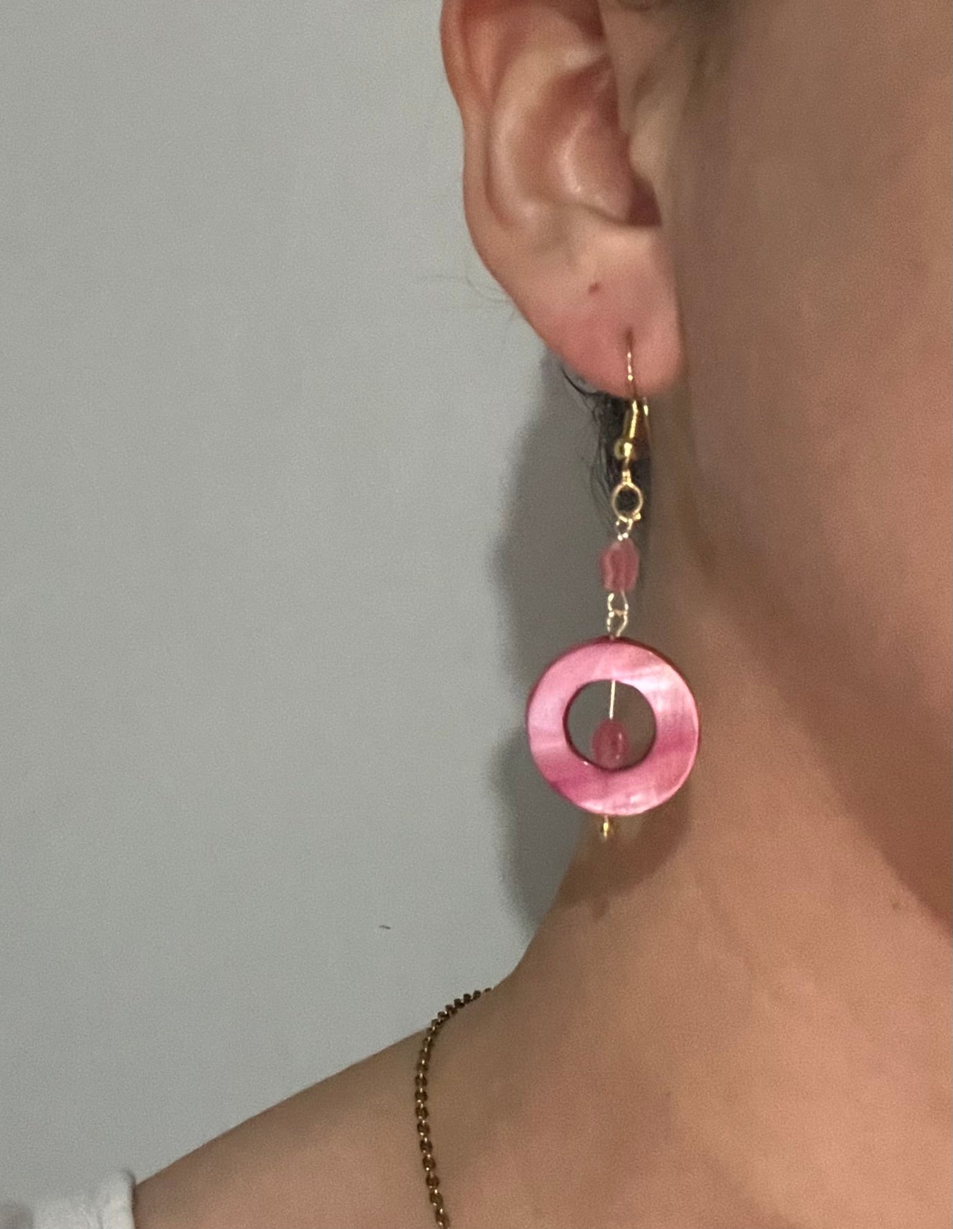 Pink Cat Eye Earrings