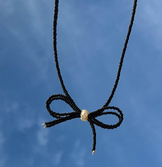 Black Bow Necklace