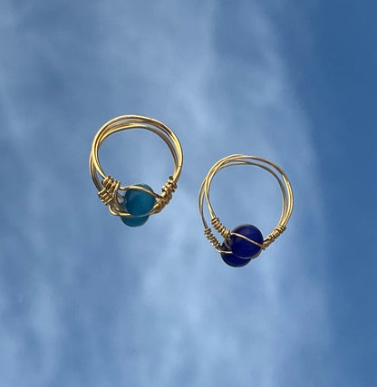 Anillos de ojo de gato azul