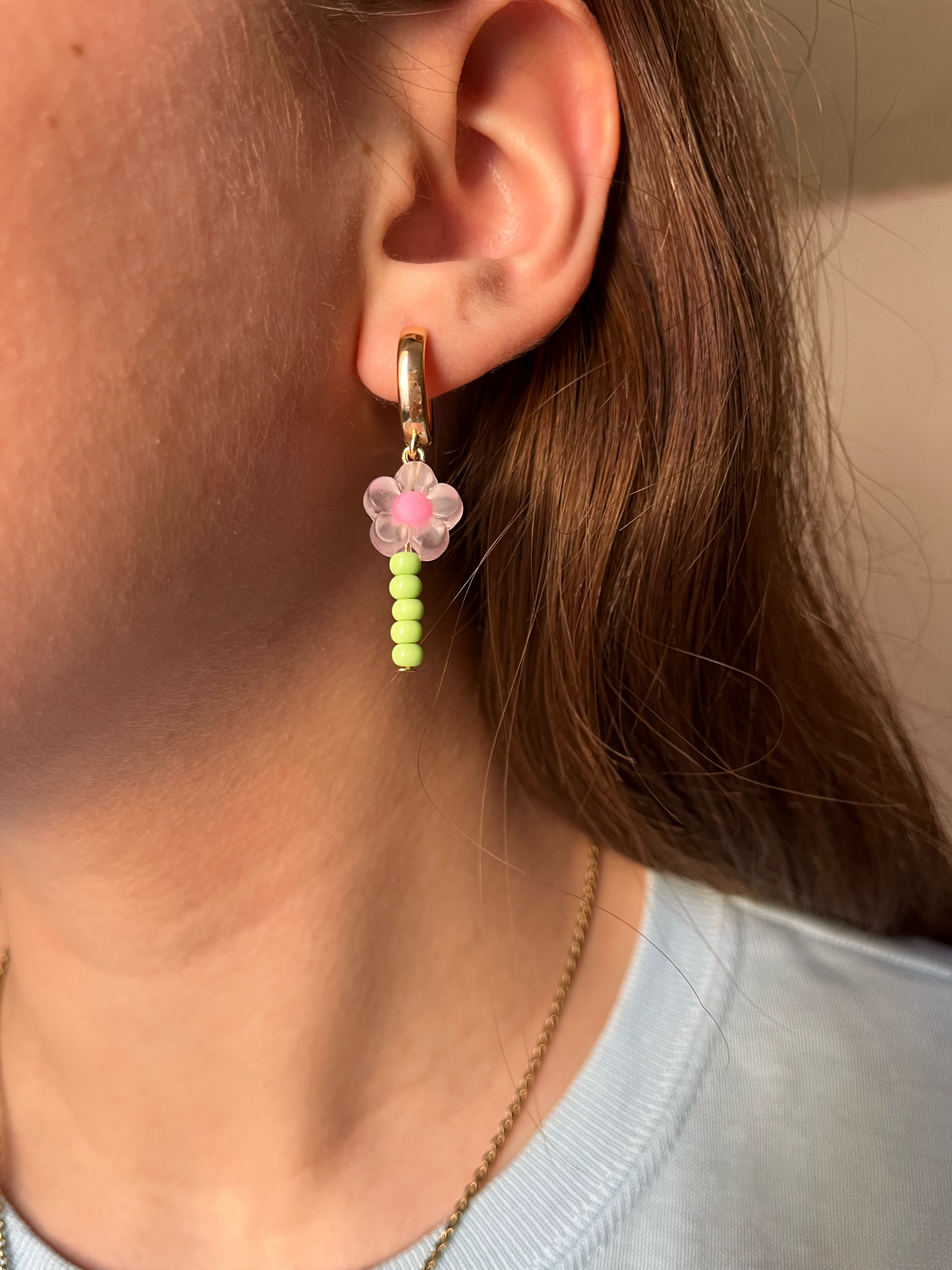 Flower Earrings Hoops