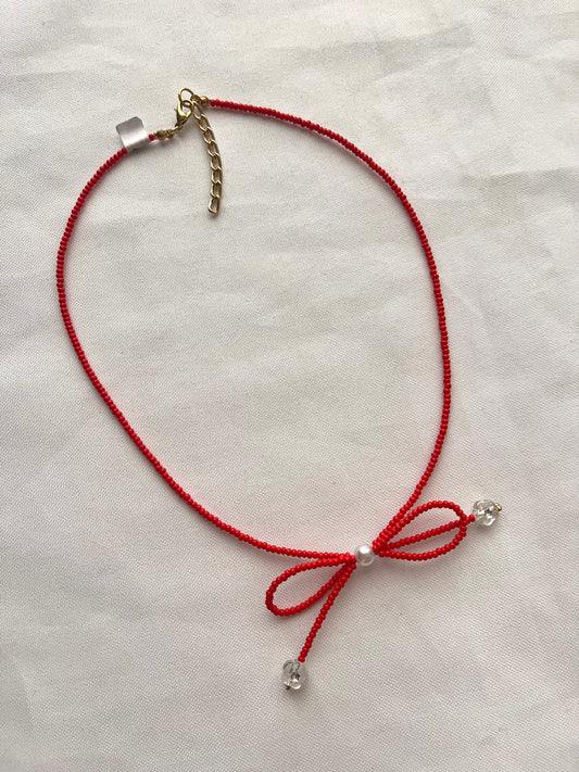 Red Bow Necklace